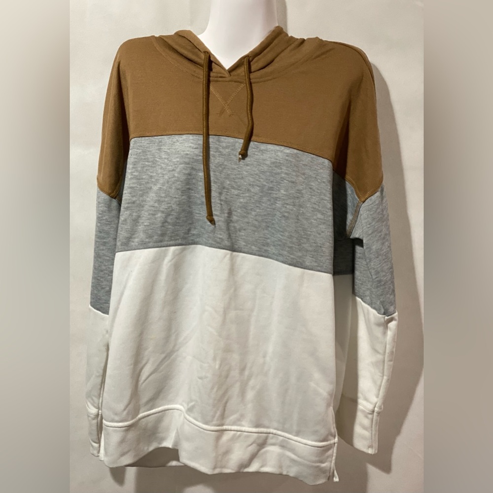 Brown, grey and white women’s Hoodie size Large